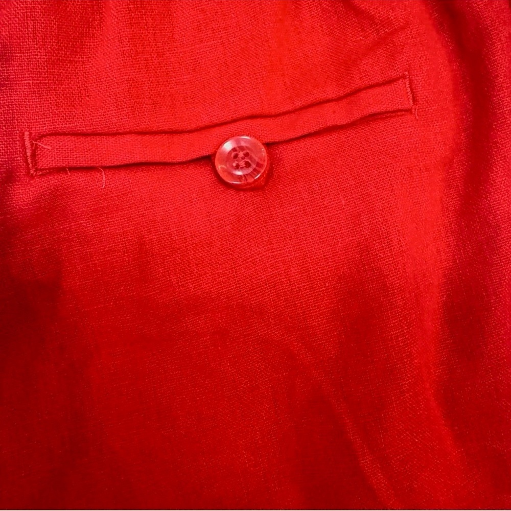 Love Tree Red High-Waist Drawstring Linen Shorts - Picture 6 of 7